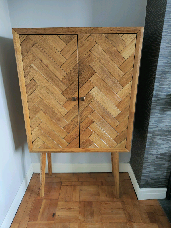 Storage and drinks Unit Oak Furniture Land, Parquet, Solid Oak