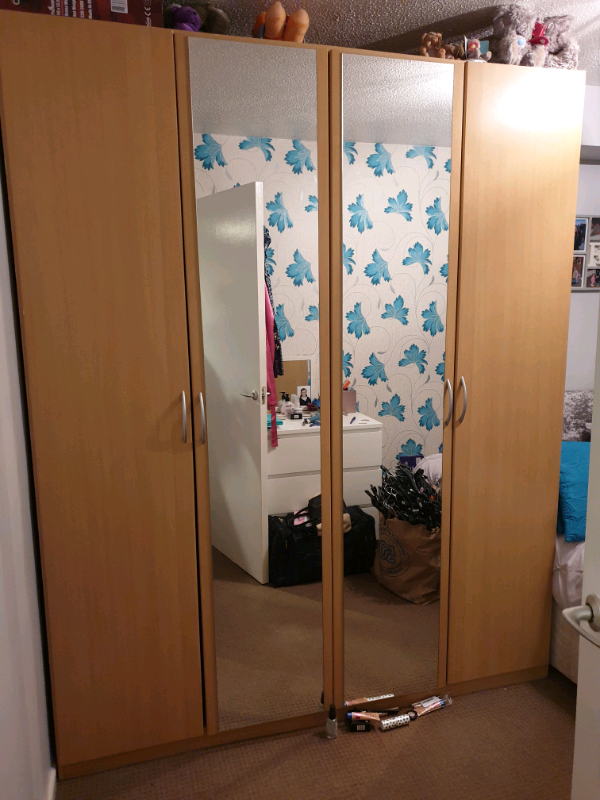 Solid Wood 4 Door Wardrobe Unit In Basildon Essex Gumtree