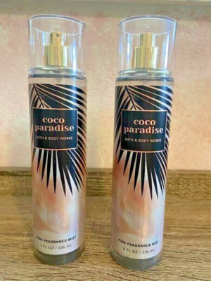 2x Bath & Body Works COCO PARADISE Fine Fragrance Body Mist Spray 8 Oz each
