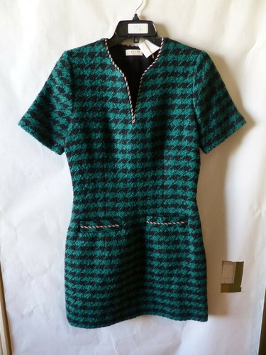SANDRO PARIS CLYO SHORT TWEED DRESS W/ BRAID TRIM IN WOMENS SIZE 38  SFPRO01490