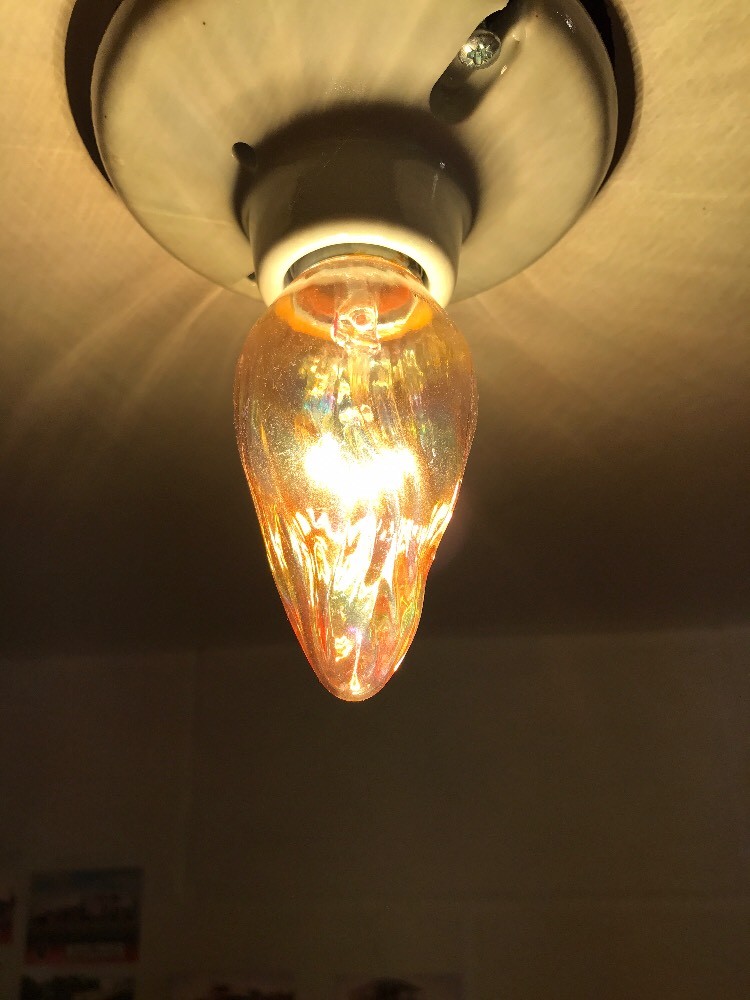 Vintage NOS Sylvania  40 Watt Decor Lite Amber With Standard  Base