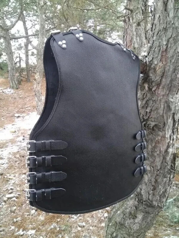 Pre-owned Handmade Motorcycle Vest For Unisex  Motorcycle Vest Leather Vest In Black