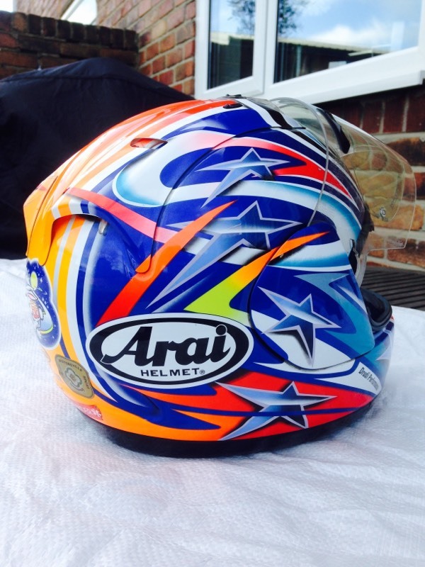 Arai RX7 Corsair race rep motorcycle helmet used size small 55/56cm in Ashington