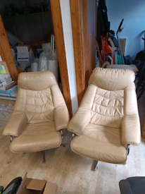 Vintage leather lounge chairs