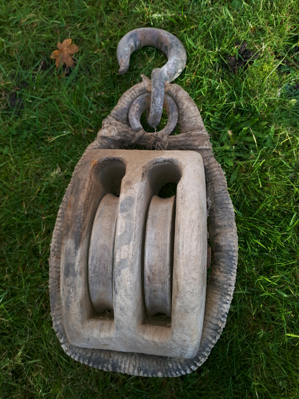 Vintage Wooden pulley block and tackle | in East Linton, East Lothian