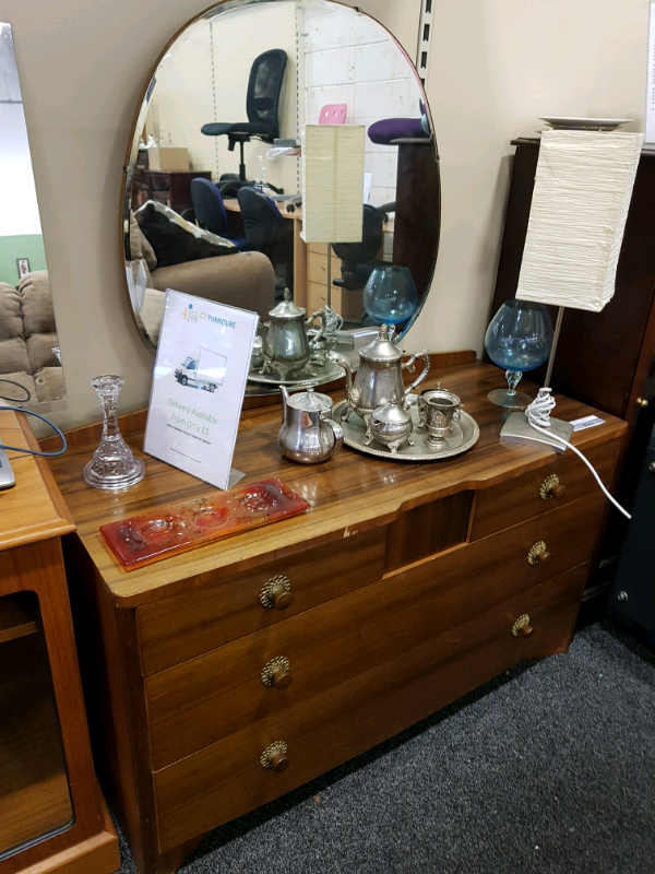 Dressing Table With Drawers And A Round Mirror S In Blyth