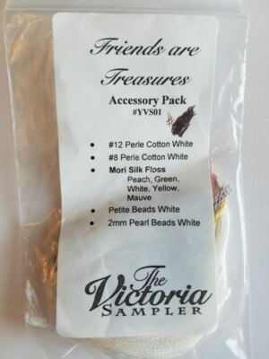 The Victoria Sampler Friends Are Treasures Sampler Accessory Pack Floss Beads