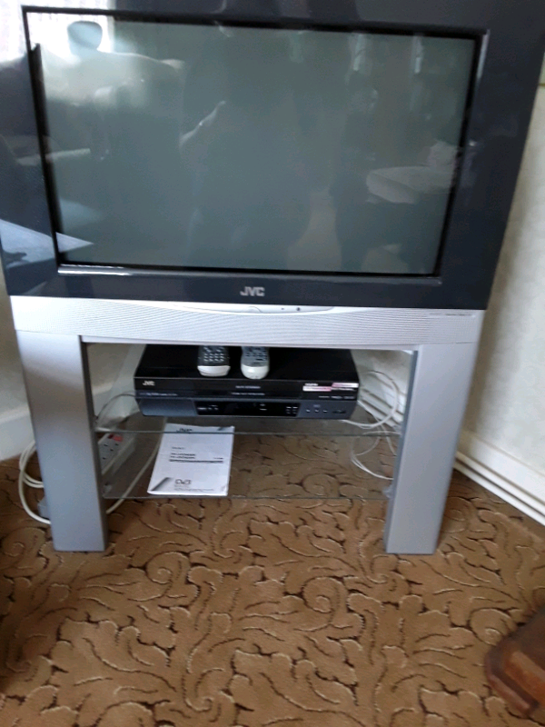 JVC CRT television, 32 inch, plus stand,suitable for retro gaming in