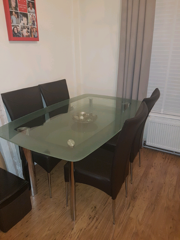 Glass 6 seater dining table and chairs in Liverpool, Merseyside Gumtree