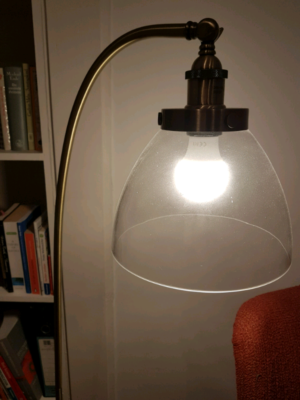 Floor lamp brass with glass shade | in Meadows, Edinburgh | Gumtree