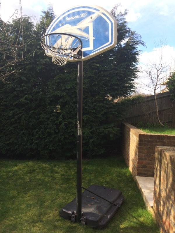 Freestanding Mobile Basketball Hoop Adjustable Hight Good Condition