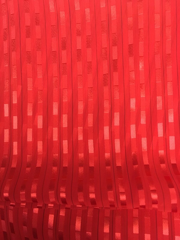 Vintage 5 yards 44” wide Gorgeous Red Fabric Nylon or Poly not sure