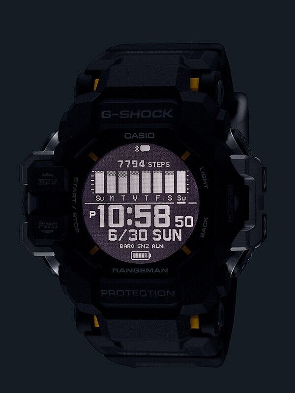 Pre-owned Casio G-shock Gpr-h1000-1jr Rangeman Master Of Bluetooth Gps Sport Men Watch