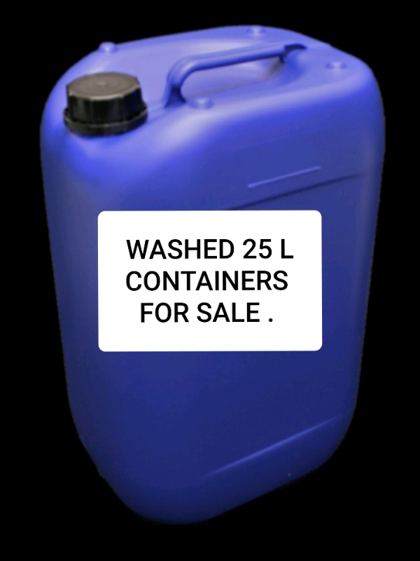 25L L 25 LITRE CLEAR PLASTIC DRUMS WASHED CONTAINERS WATER JARS OIL