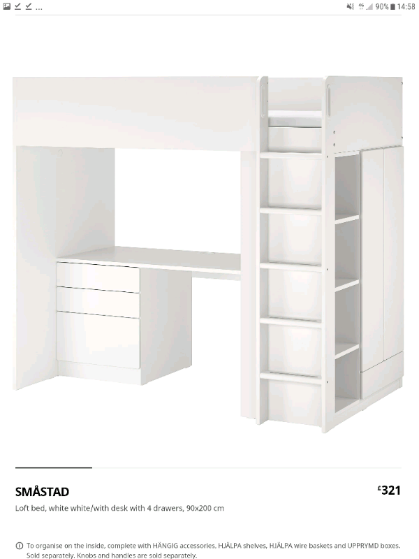 Ikea Bunk Bed With Desk Underneath In Rayleigh Essex Gumtree