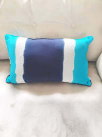 new Blue rectangular piped cushion covers
