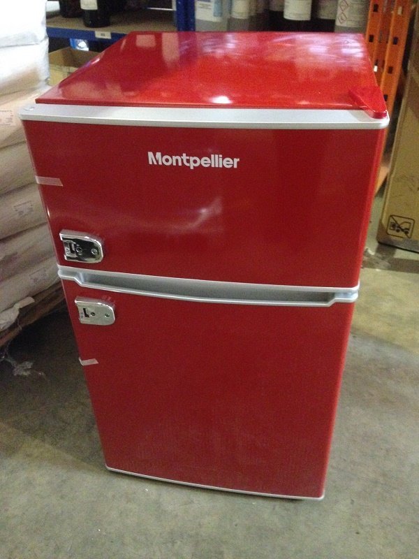 NEW! Montpellier MAB2030R Red Retro Fridge Freezer Packaging Damaged