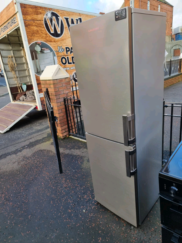 Grundig tall graphite grey frost free fridge freezer perfect working o