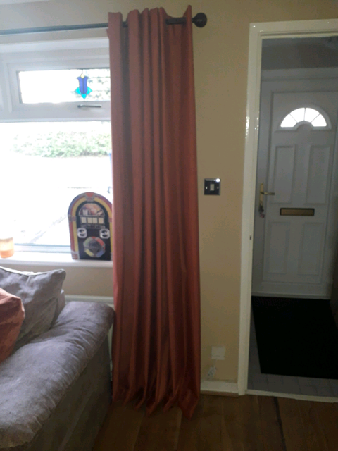 Long Drop Burnt Orange Eyelet Blackout Curtains In Johnstone