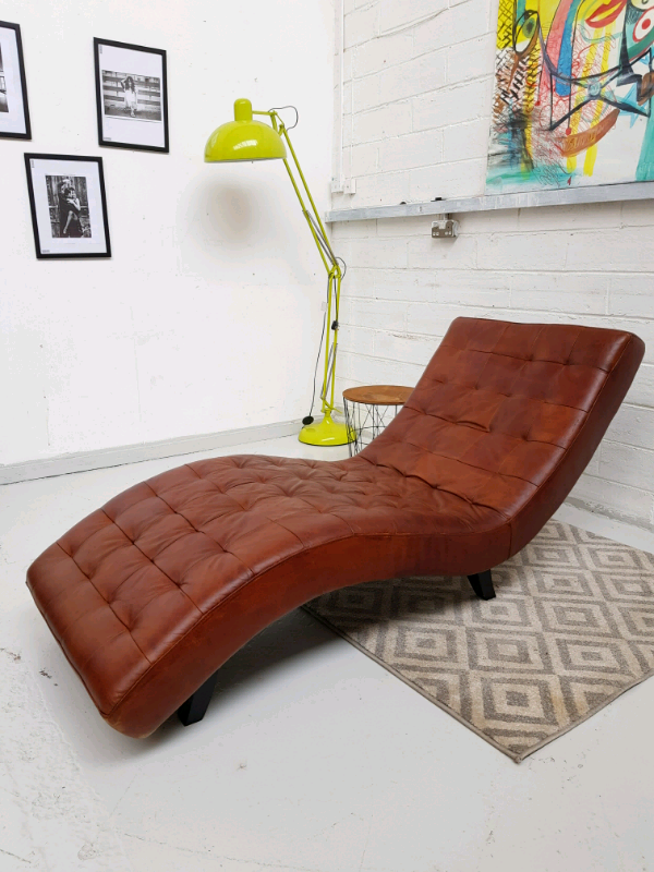 John Lewis tan leather chaise longue sofa in Fishponds, Bristol Gumtree