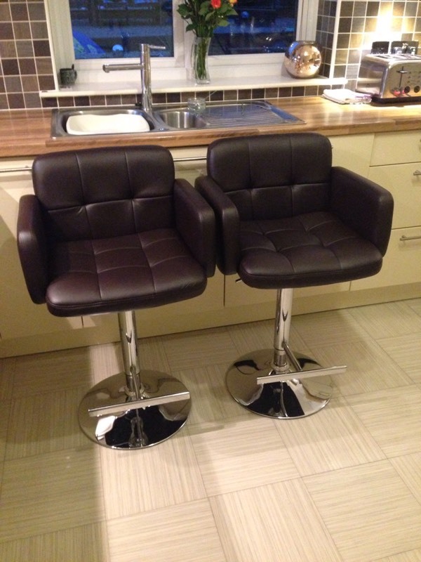 Jupiter chocolate brown faux leather breakfast bar stools in Turriff, Aberdeenshire Gumtree