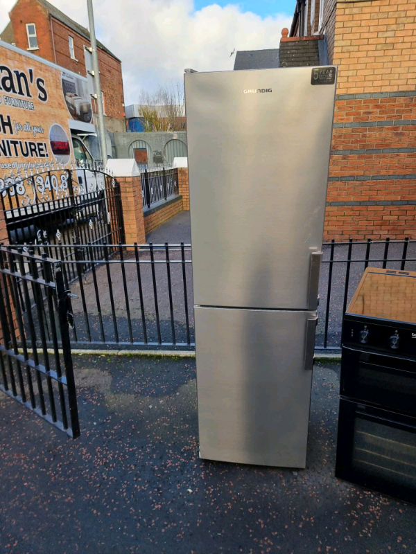 Grundig tall graphite grey frost free fridge freezer perfect working o