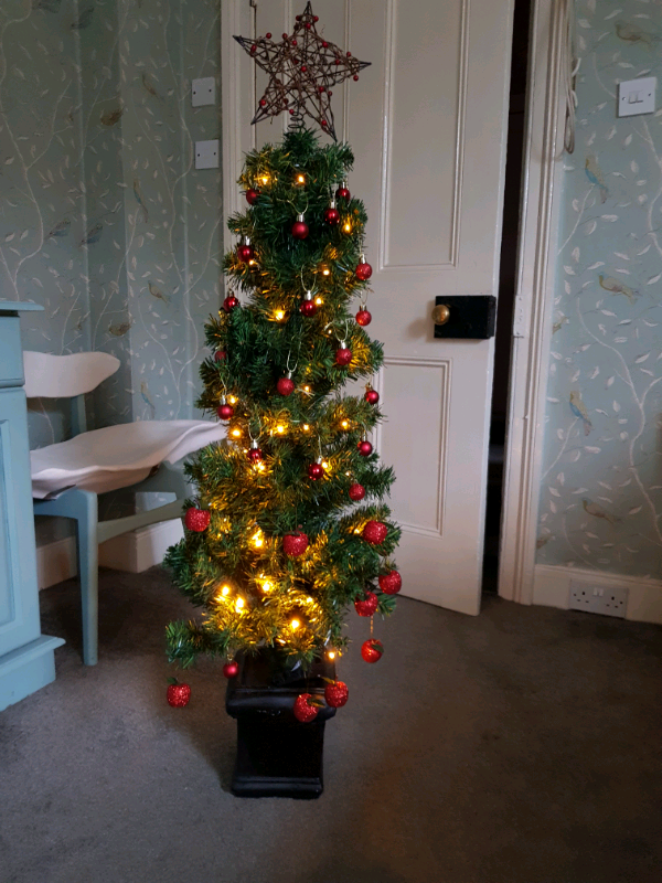 Tesco 4ft Pre lit Christmas Tree with Star and Baubles  in Newcastle