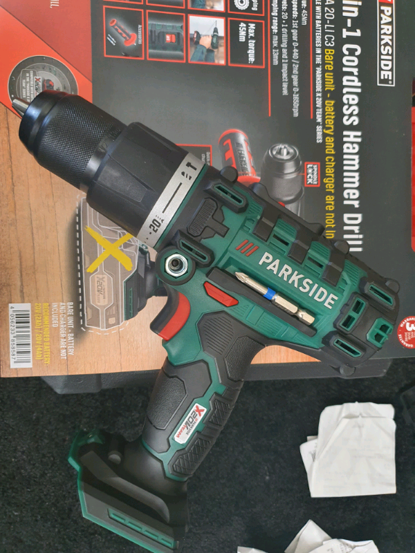 New Parkside 20V Cordless Impact Driver drill 3in1 hammer screwdriver