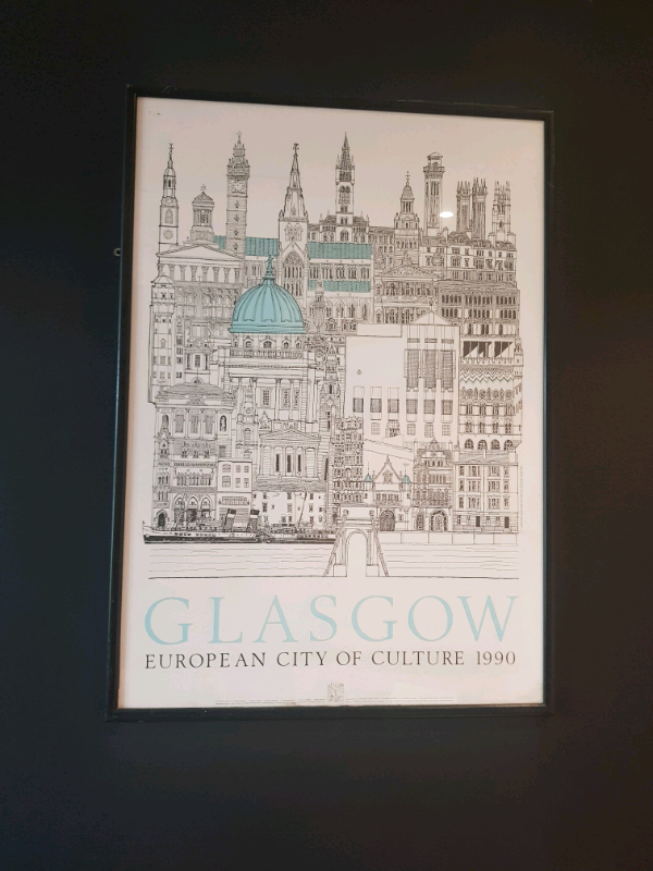 large Framed limited edition print Glasgow European city of culture in Irvine, North