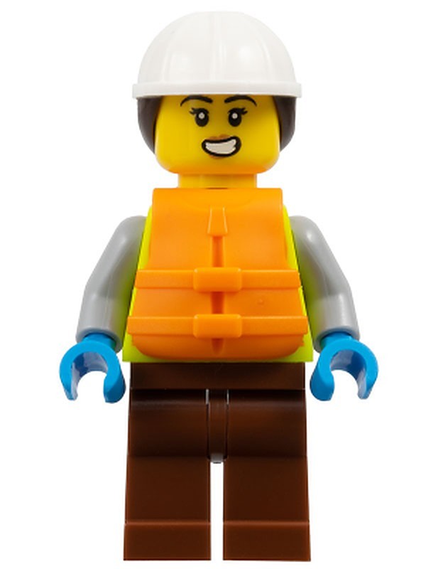 Dock Worker - Female, Neon Yellow Safety Vest with (cty1795)