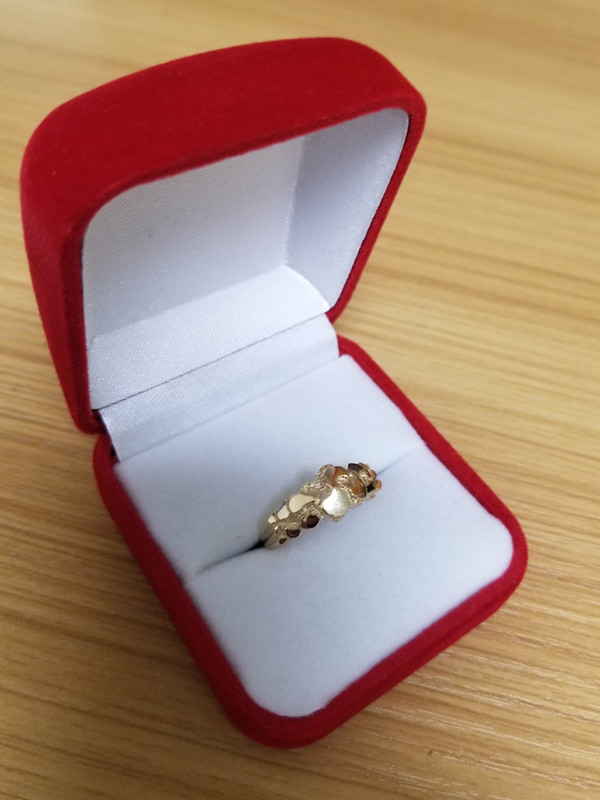 Pre-owned La Blingz 10k Yellow Gold Nugget Wedding Band Ring
