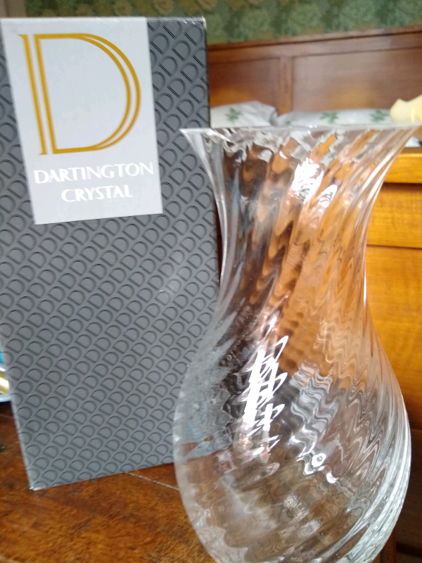 Dartington Crystal tall Ripple vase. in North Shields, Tyne and Wear