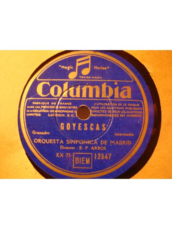 Arbos/Madrid Goyescas/Ronda Aragonesa 78t Columbia Vg++
