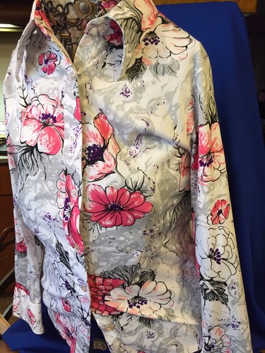 Vintage Trissi Blouse Floral Polyester Sz Small