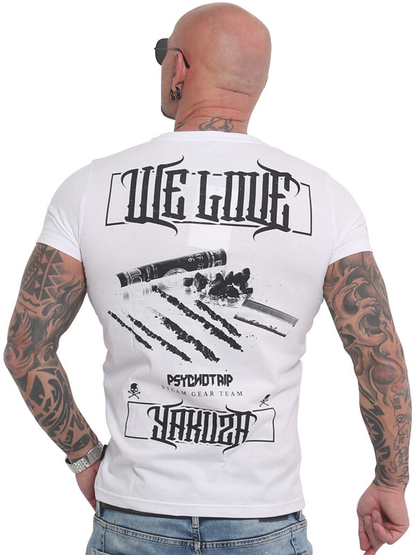 Yakuza Shirt We Love weiß TSB 16019 Herren Männer TShirt Tattoo Streetwear gR L