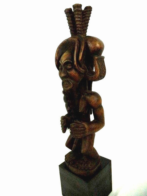 African Chokwe Mwana Ngana Statue Angola Museum Quality Hair Fetish