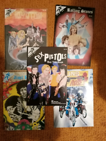Rock n Roll music comics - Pistols - Led Zep - GnR - Hendrix - Stones