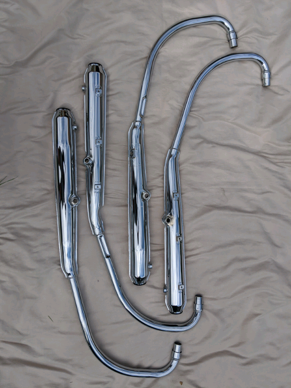 Genuine Honda OEM Exhaust Mufflers. HM300 1969 1971. CB750 FOUR in