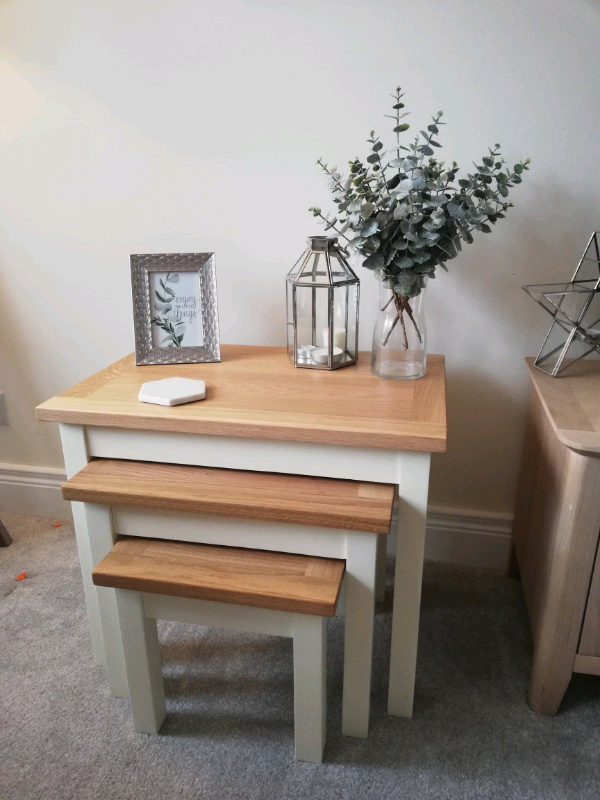 Dunelm Cream / Oak Nest of Tables in Bangor, County Down Gumtree
