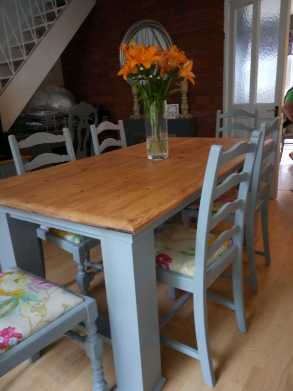 Rustic Shaker Style Dining Table And 6 Chairs In Gloucester Road