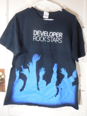 Intel Computer Software Developer Rock Stars Black Large T-shirt