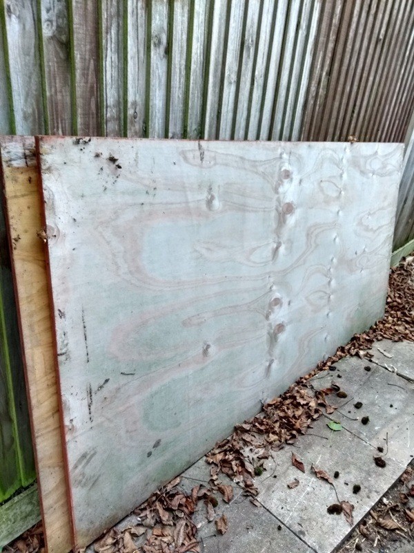 Two sheets of 18mm exterior ply (244cm x 122cm). in