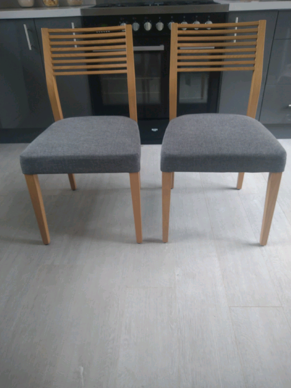2 m&s oak/fabric dining chairs | in Poole, Dorset | Gumtree