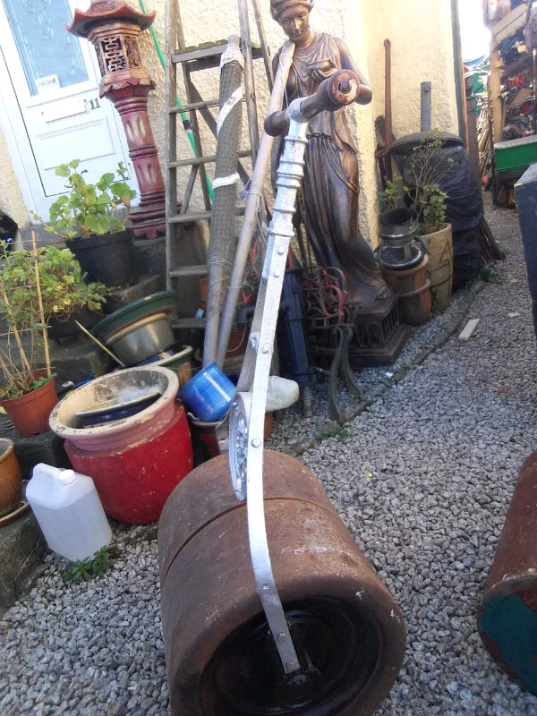 Vintage garden Roller split Drum has been recycled and repaired | in
