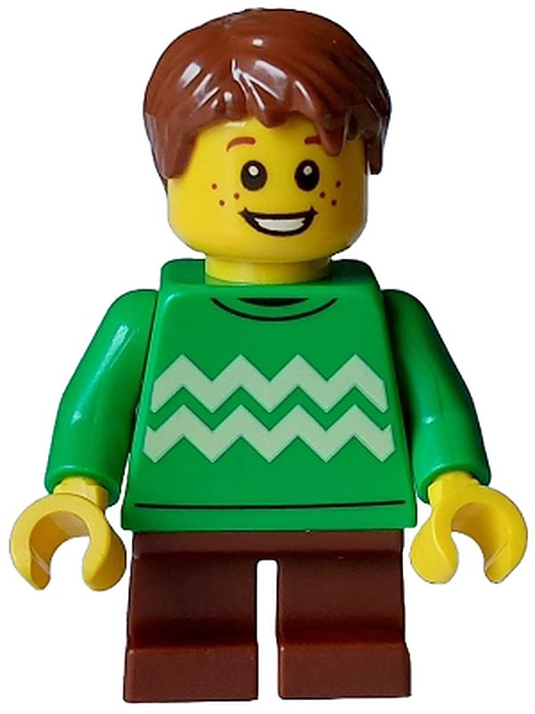 Child - Boy, Bright Green Sweater with Bright Light (hol351)