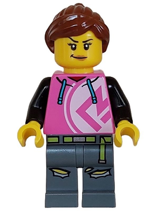 Kick Scooter Driver - Female, Dark Pink Hoodie, Dark…