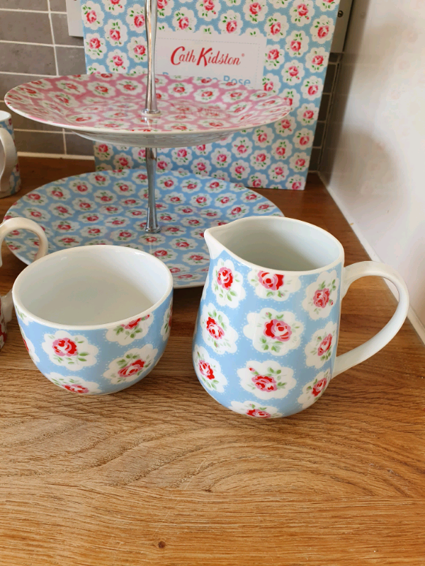 Cath Kidston Provence Rose floral afternoon tea set 3tier cake stand