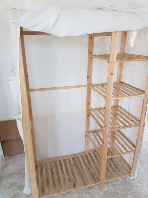 Argos Home Polycotton And Pine Triple Wardrobe Cream Rrp 90