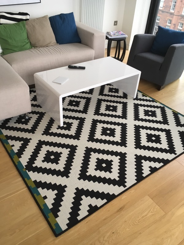 Rug low pile Lappljung Ruta ikea 200x200 in Edinburgh City Centre