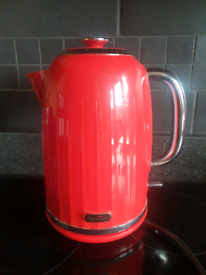 Breville red kettle and toaster